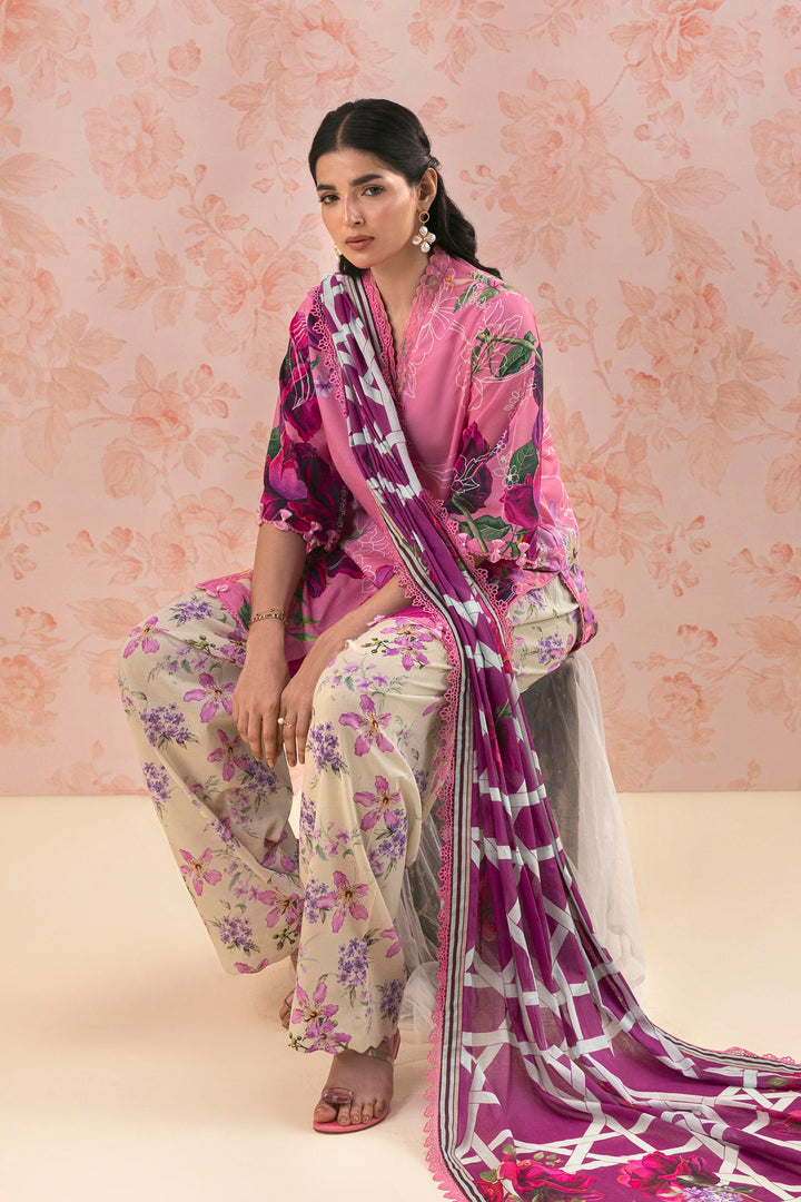 Sana Safinaz Embroidered 3 Piece Lawn Suit Unstitched Pink