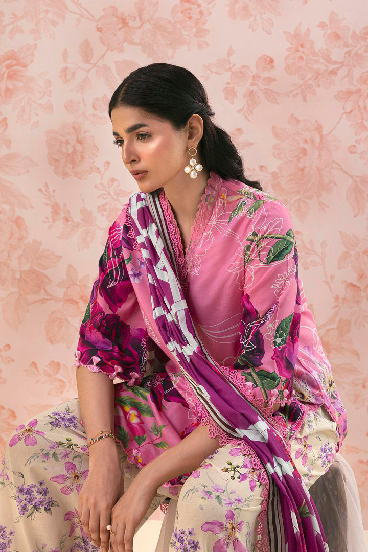 Sana Safinaz Embroidered 3 Piece Lawn Suit Unstitched Pink
