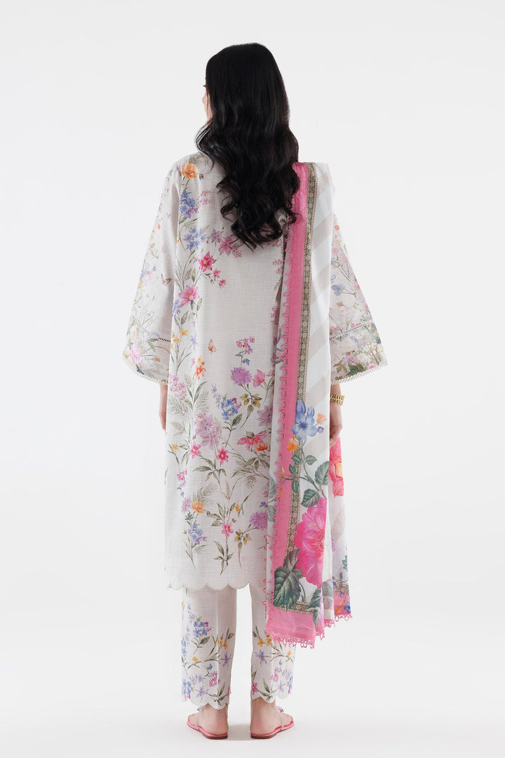 Sana Safinaz Embroidered 3 Piece Lawn Suit Unstitched White