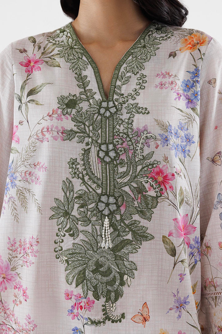 Sana Safinaz Embroidered 3 Piece Lawn Suit Unstitched White