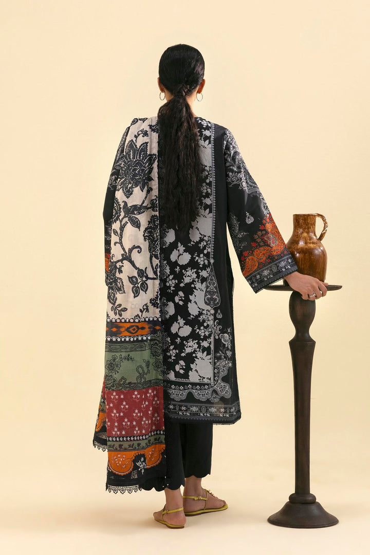 Sana Safinaz Embroidered 3 Piece Lawn Suit Unstitched Black