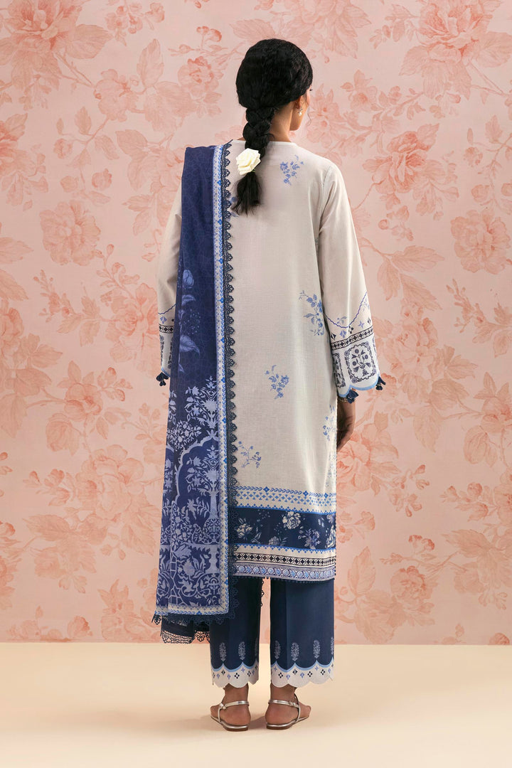 Sana Safinaz Embroidered 3 Piece Lawn Suit Unstitched White