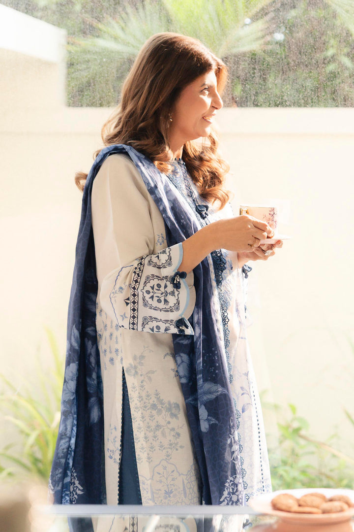 Sana Safinaz Embroidered 3 Piece Lawn Suit Unstitched White