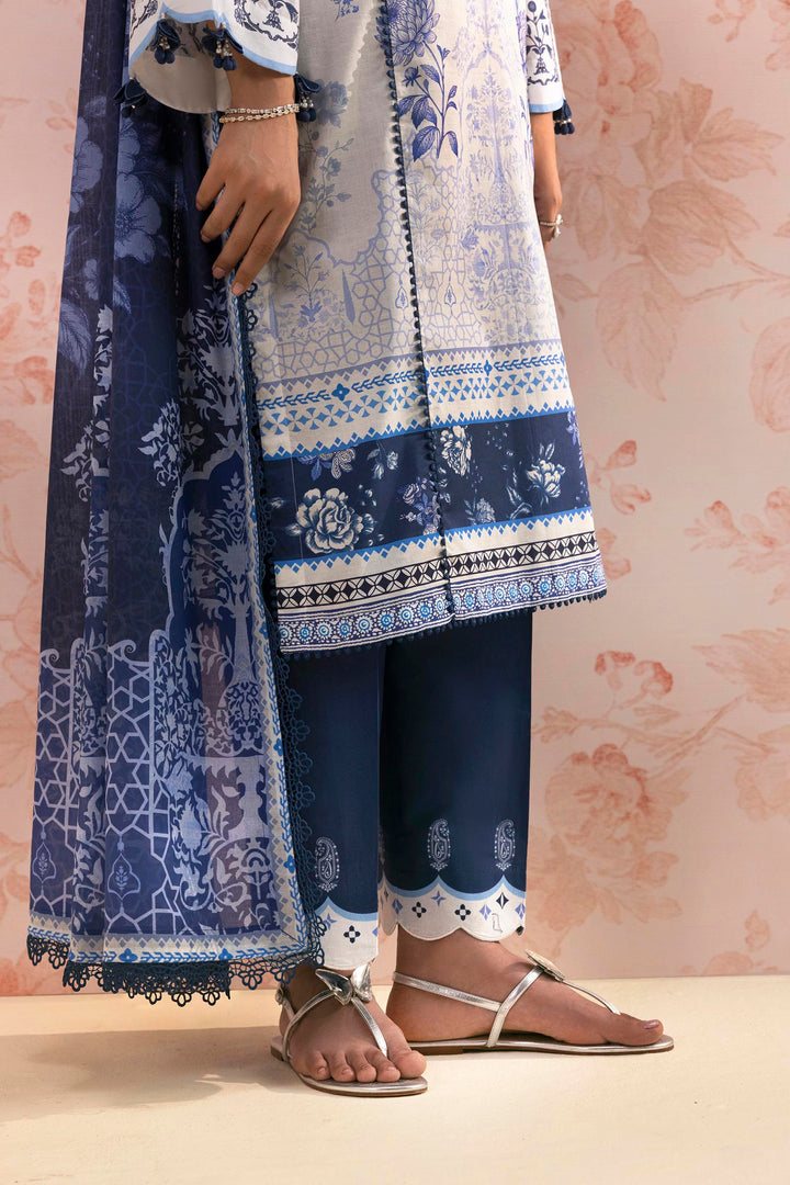 Sana Safinaz Embroidered 3 Piece Lawn Suit Unstitched White