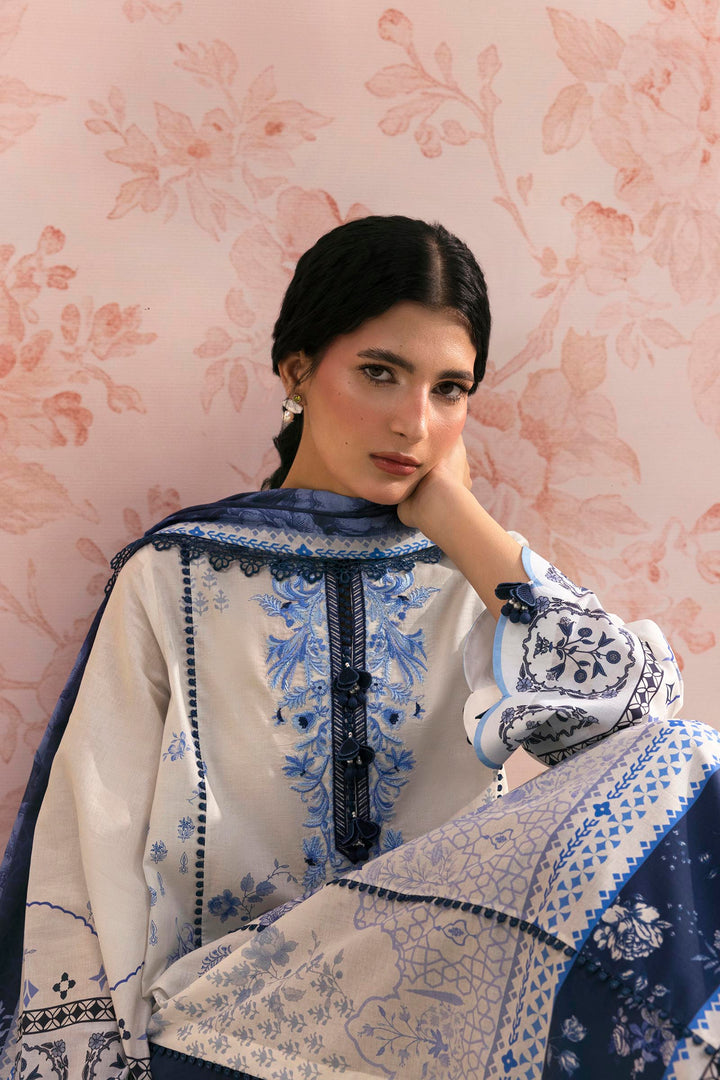 Sana Safinaz Embroidered 3 Piece Lawn Suit Unstitched White