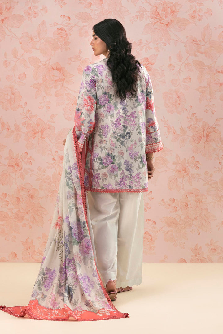 Sana Safinaz Embroidered 3 Piece Lawn Suit Unstitched Off White