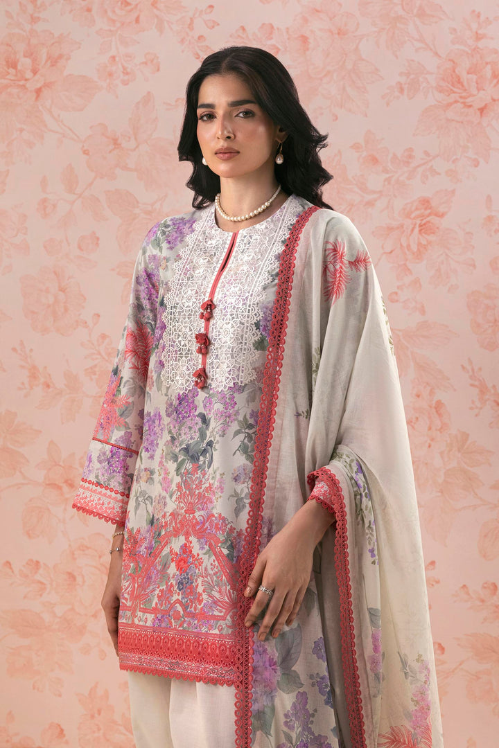 Sana Safinaz Embroidered 3 Piece Lawn Suit Unstitched Off White