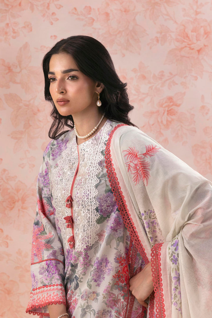 Sana Safinaz Embroidered 3 Piece Lawn Suit Unstitched Off White
