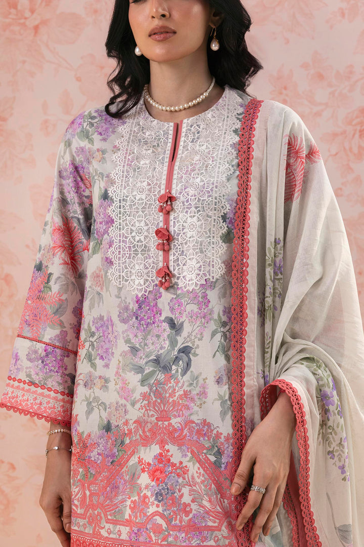 Sana Safinaz Embroidered 3 Piece Lawn Suit Unstitched Off White