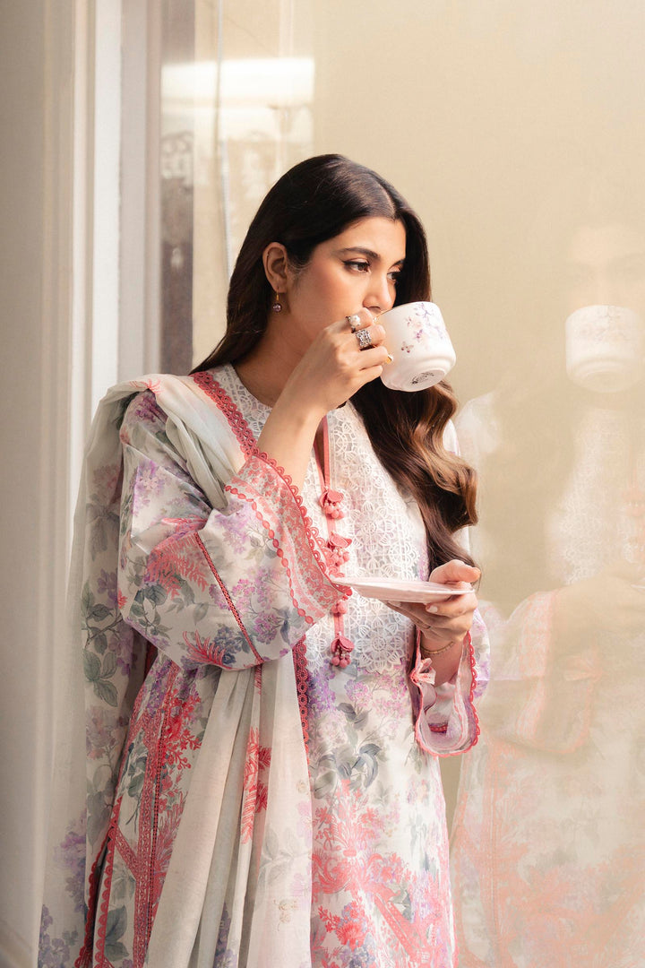 Sana Safinaz Embroidered 3 Piece Lawn Suit Unstitched Off White