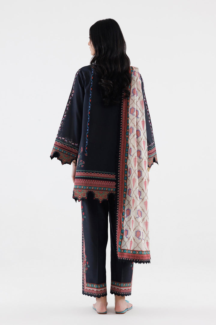 Sana Safinaz Embroidered 3 Piece Lawn Suit Unstitched Black
