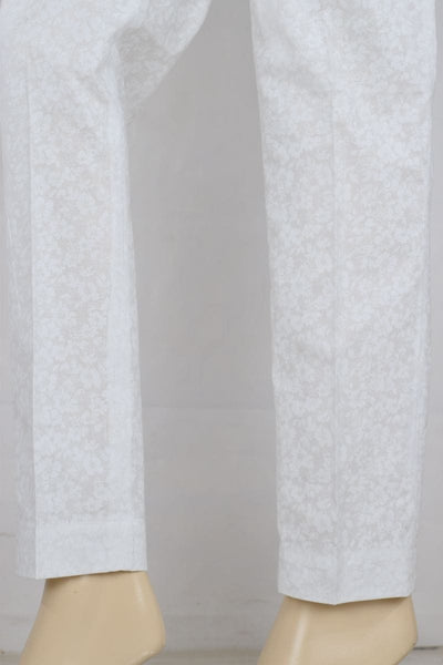 Wov - Printed Blended Cotton Cig Pant - White - Studio by TCS