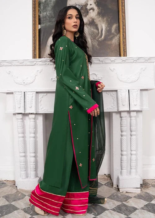 Laleen Alfaaz Suit Bottle green 3 Piece
