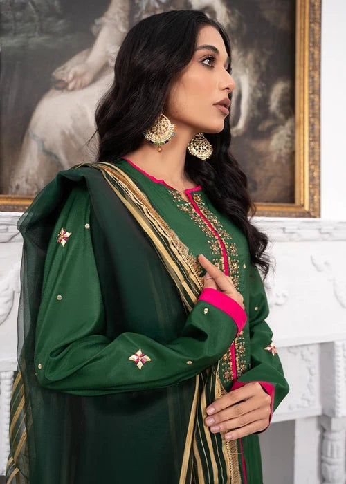 Laleen Alfaaz Suit Bottle green 3 Piece
