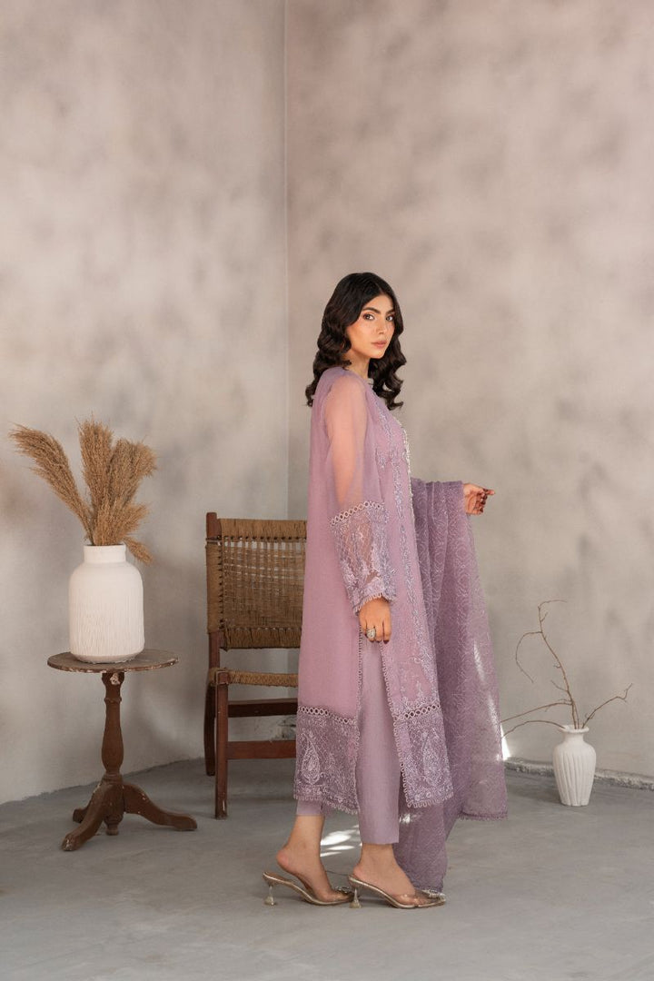 Laleen - Azure Organza Suit For Women - Lalic - 3 Piece