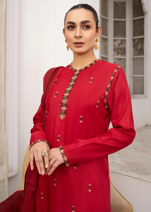 Laleen Chiraagh Suit Red 3 Piece