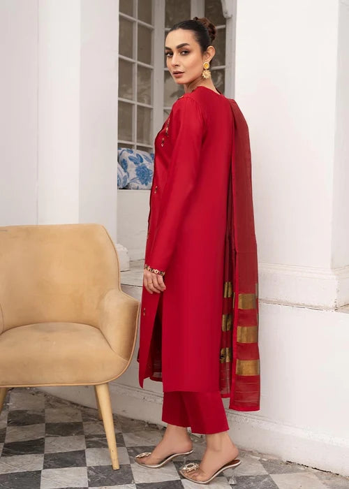 Laleen Chiraagh Suit Red 3 Piece
