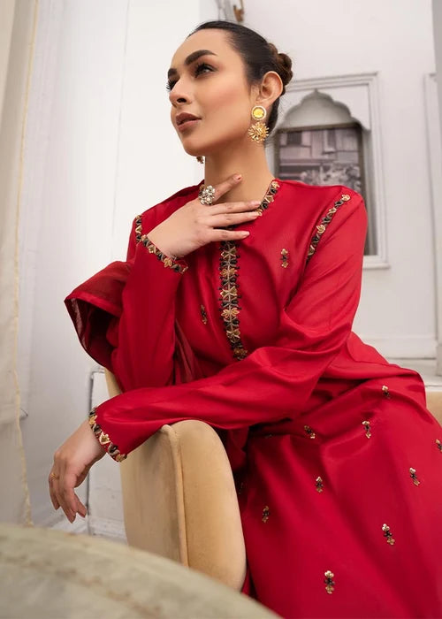 Laleen Chiraagh Suit Red 3 Piece