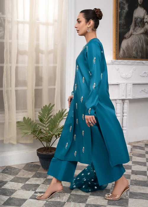 Laleen Dastaan Suit Teal 3 Piece