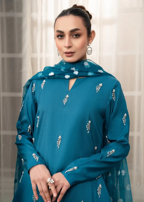 Laleen Dastaan Suit Teal 3 Piece
