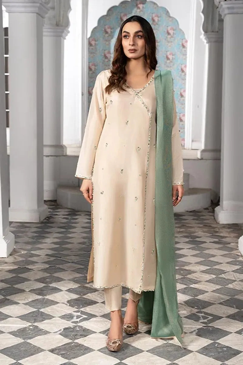 Laleen Emaan Suit Ivory 3 Piece