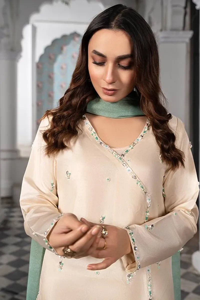 Laleen Emaan Suit Ivory 3 Piece
