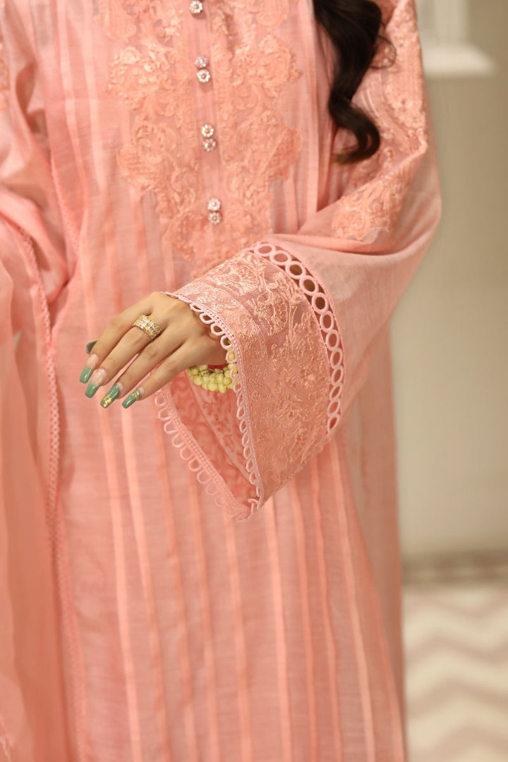 Laleen - GUL Cotton Silk Suit For Women - Pink - 3 Piece
