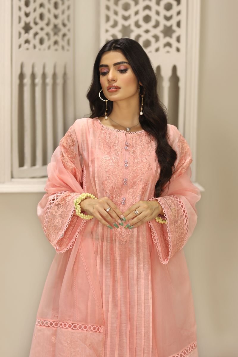 Laleen - GUL Cotton Silk Suit For Women - Pink - 3 Piece