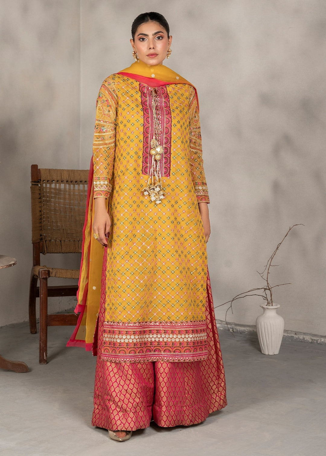 Laleen Maize 3 Piece Suit Yellow