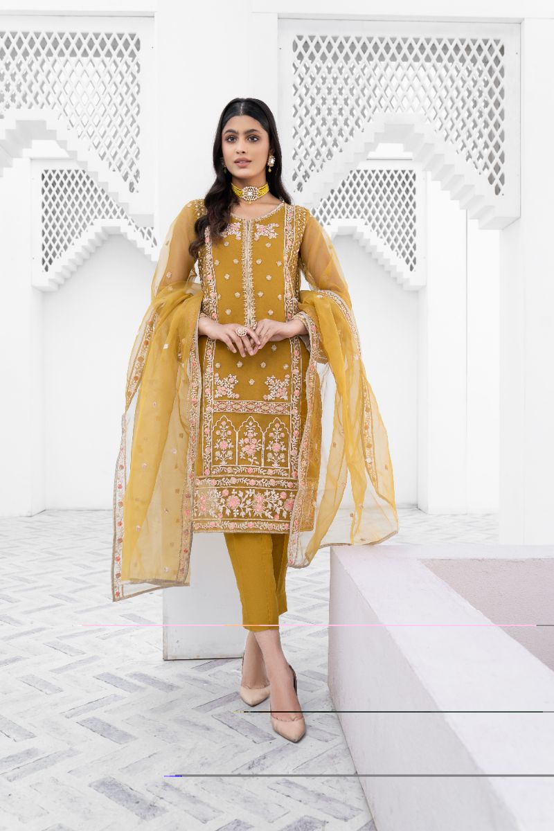 Laleen - Mehak Organza Suit For Women - Mustrad - 3 Piece