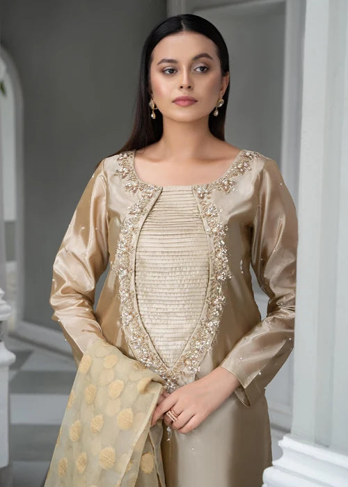 Laleen Muskh Suit Gold 3 Piece