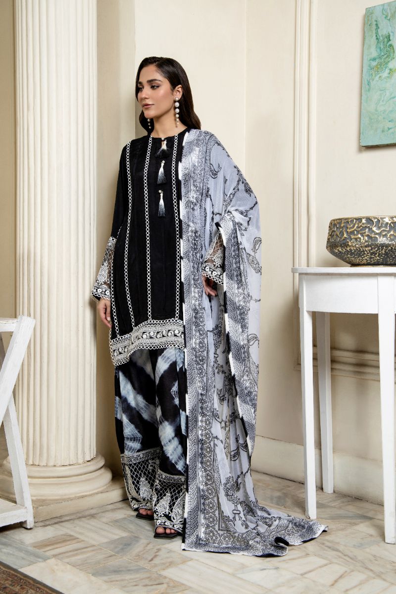 Laleen - Nur Viscose Suit For Women - Black - 3 Piece