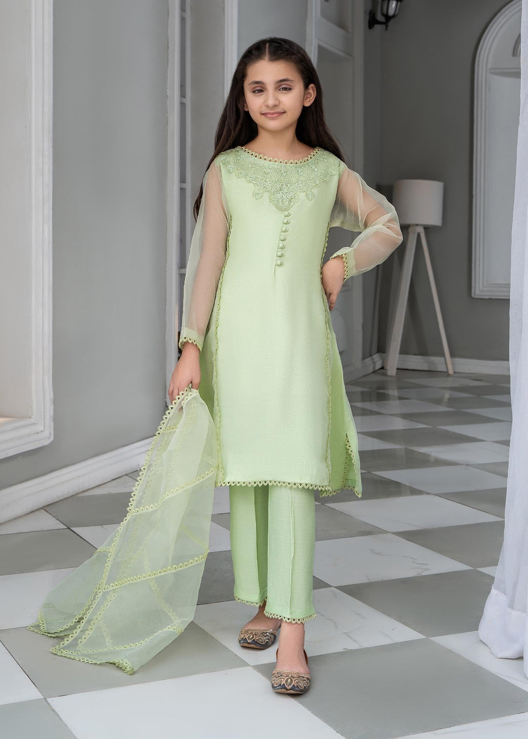 Laleen Qiara 3 Piece Suit Green