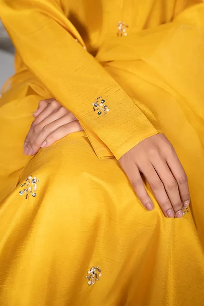 Laleen Resham Suit Yellow 3 Piece