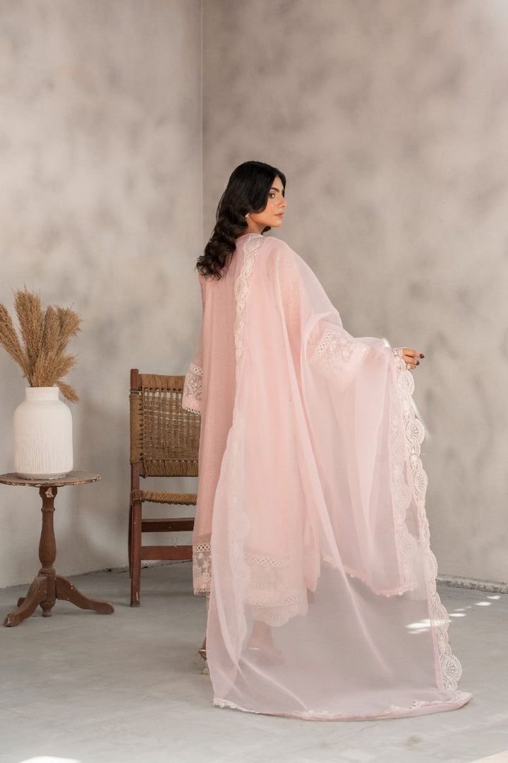Laleen - Serene Cotton Silk Suit For Women - Pink - 3 Piece