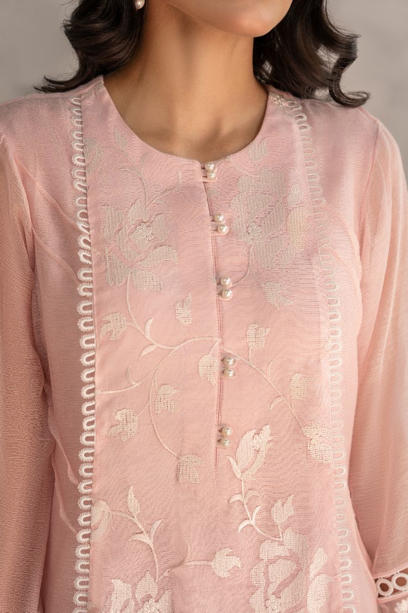 Laleen - Serene Cotton Silk Suit For Women - Pink - 3 Piece