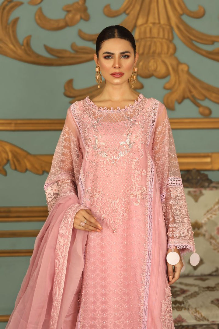 Laleen - Shabnamii Organza Suit For Women - Pink - 3 Piece