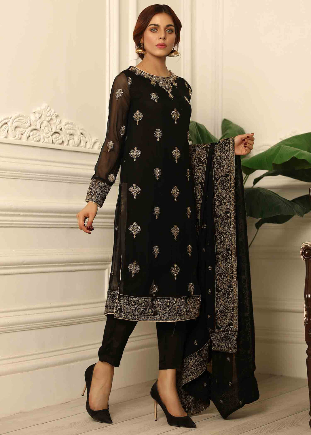 Laleen Sharar 3 Piece Suit Black