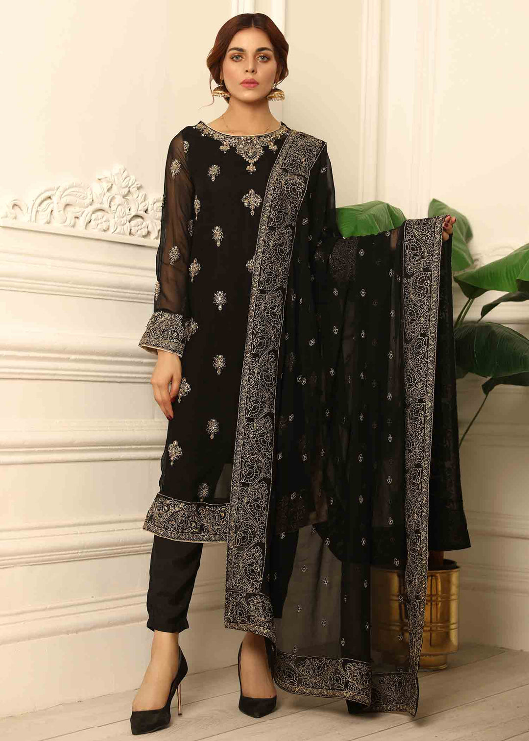 Laleen Sharar 3 Piece Suit Black