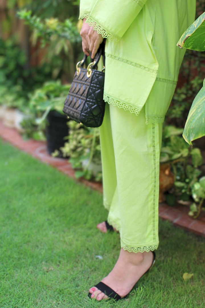Nazia and Parisa - Lime - Tangerine - Lawn - 2 Piece