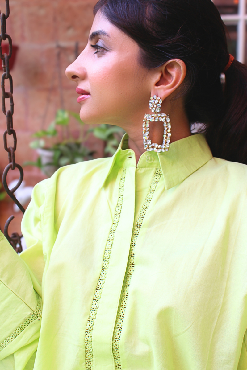 Nazia and Parisa - Lime - Tangerine - Lawn - 2 Piece