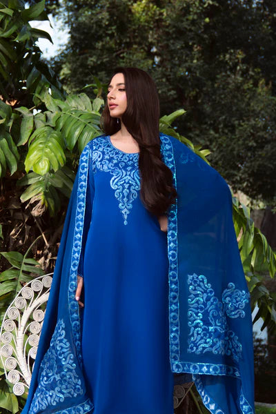 Natasha Kamal - Gorgette Chiffon Lola Suit For Women - Blue - 3 Piece