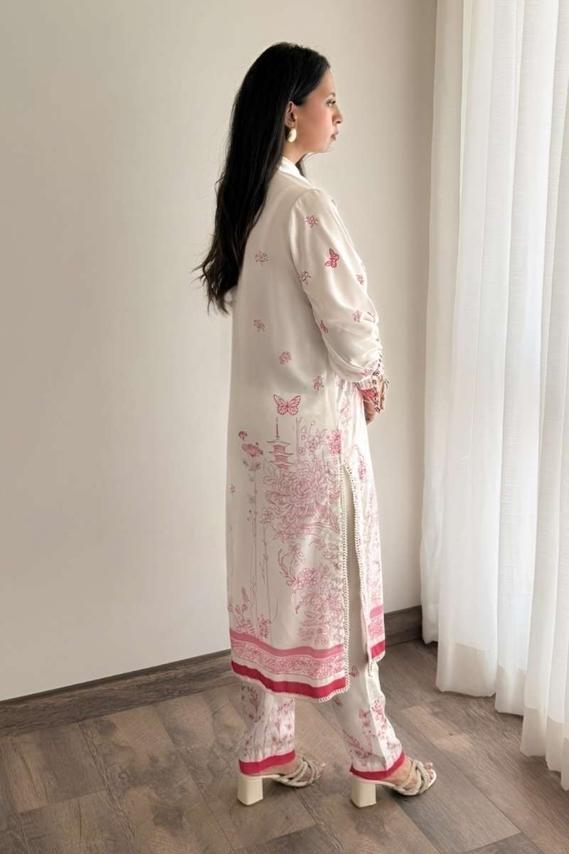 Minutiae - Lotus - Silk Blend - Ivory/Pink - 2 Piece