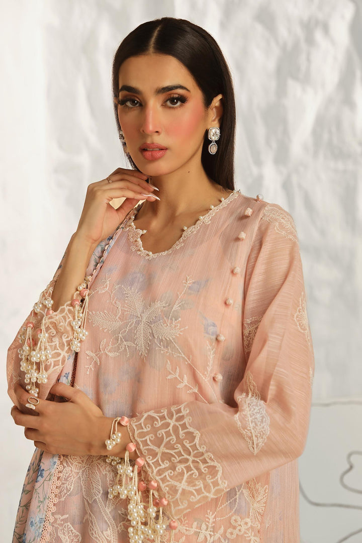 Sana Safinaz - M242-016B-Cj - Lawn-Pink - 3 Piece - Unstitch