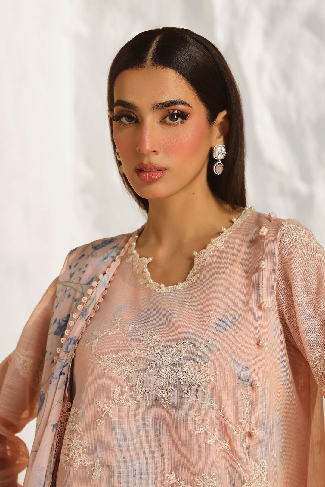 Sana Safinaz - M242-016B-Cj - Lawn-Pink - 3 Piece - Unstitch