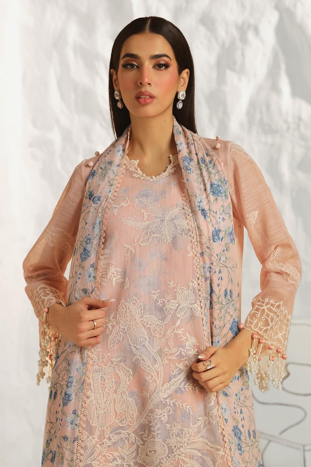 Sana Safinaz - M242-016B-Cj - Lawn-Pink - 3 Piece - Unstitch