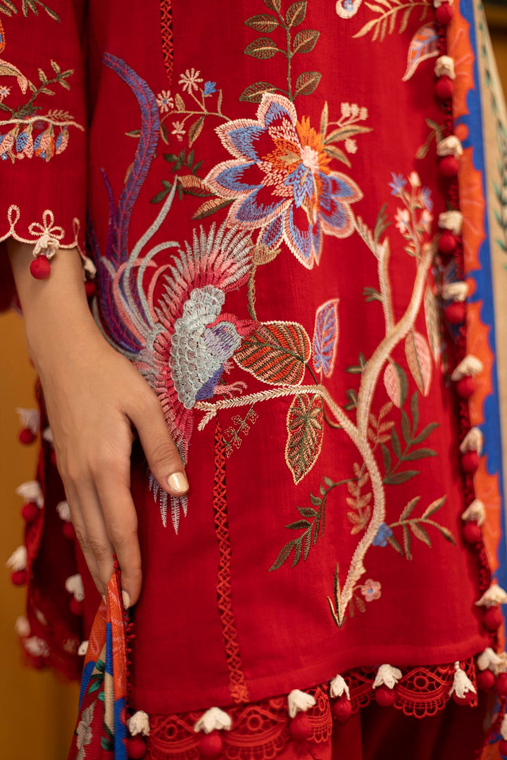 Sana Safinaz - Slub Muzlin - 3 Piece - Unstitched - M253-001B-3Cp