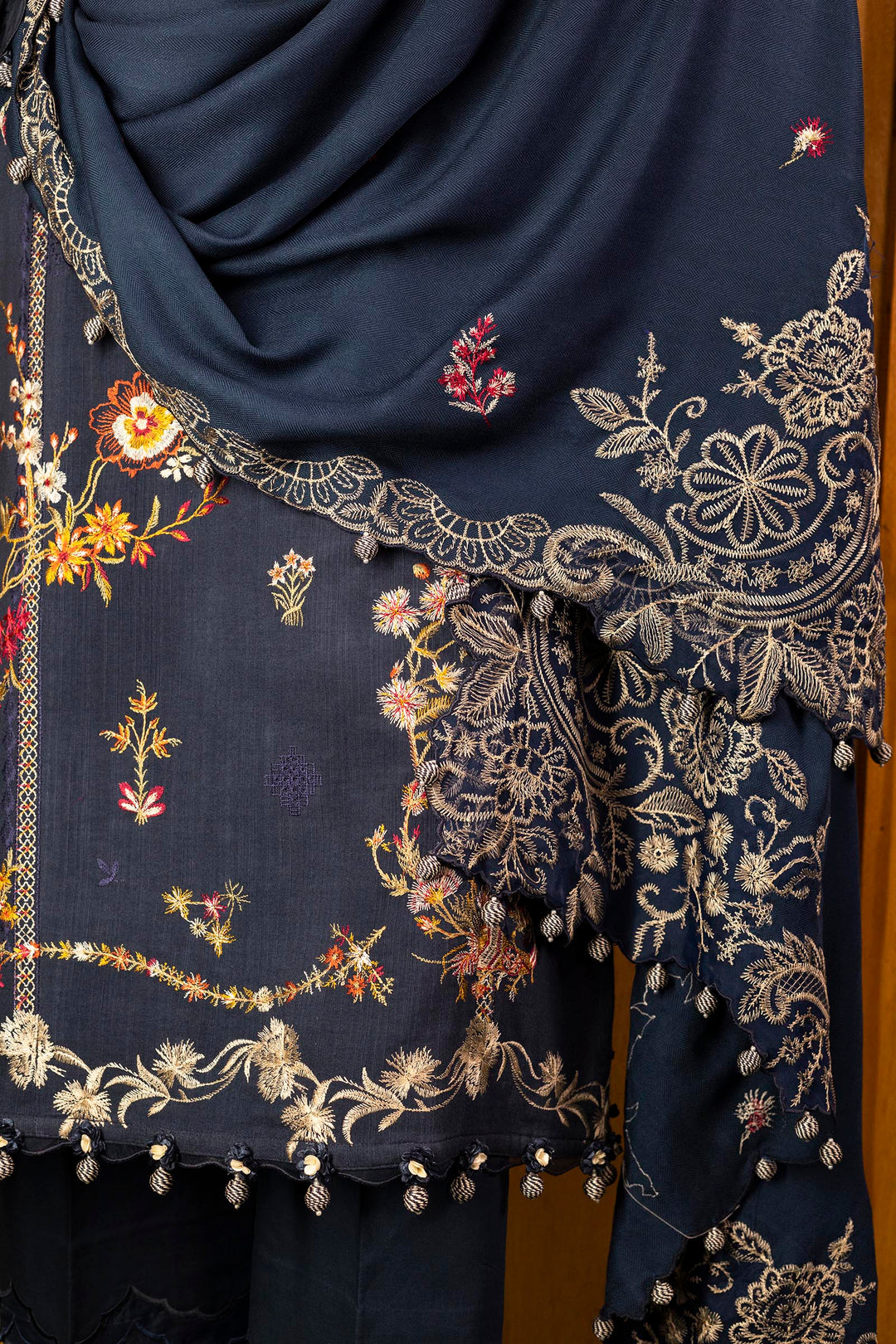 Sana Safinaz - Slub Muzlin - 3 Piece - Unstitched - M253-002B-3Cp