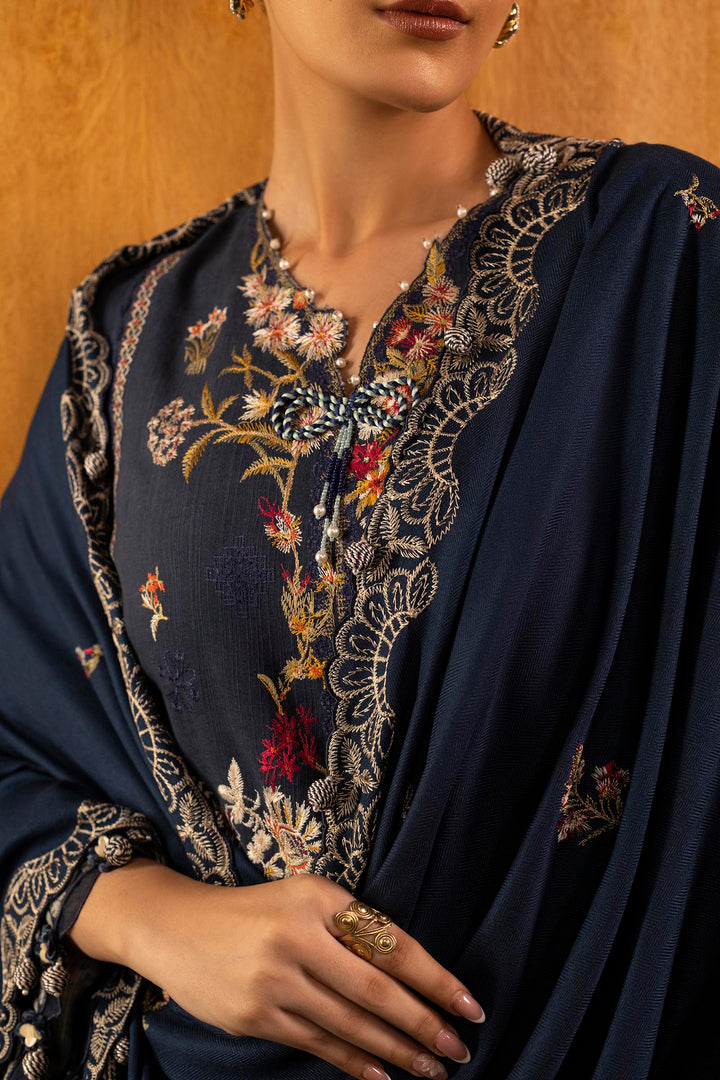 Sana Safinaz - Slub Muzlin - 3 Piece - Unstitched - M253-002B-3Cp