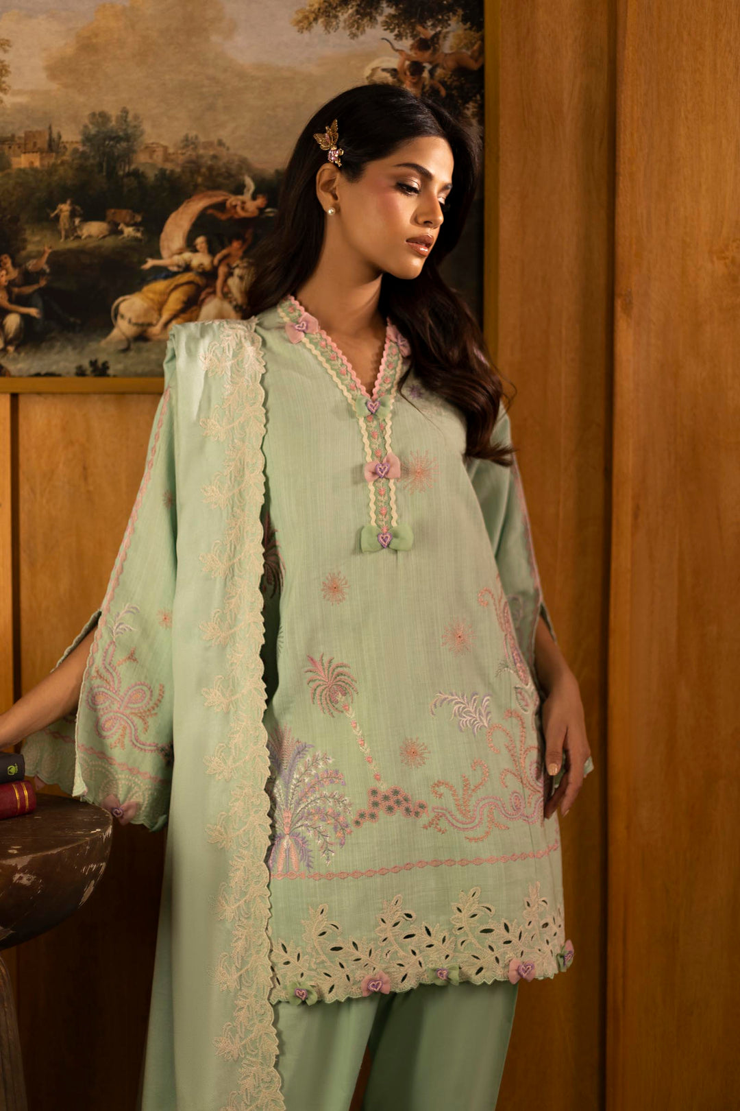 Sana Safinaz - Slub Muzlin - 3 Piece - Unstitched - M253-003A-3Cp